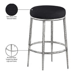 Ferro Performance Fabric Upholstered Bar Stool in Black