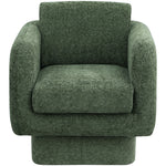 Alessandra Chenille Fabric Upholstered Swivel Accent Chair in Green