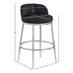 Ferro Performance Fabric Upholstered Bar Stool in Black