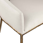 Ferro Linen Textured Performance Fabric Upholstered Dining Arm Chair in Beige