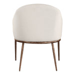 Ferro Linen Textured Performance Fabric Upholstered Dining Arm Chair in Beige