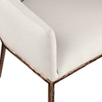 Ferro Linen Textured Performance Fabric Upholstered Dining Arm Chair in Beige