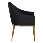 Ferro Linen Textured Performance Fabric Upholstered Dining Arm Chair in Black