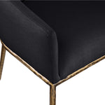Ferro Linen Textured Performance Fabric Upholstered Dining Arm Chair in Black