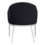 Ferro Linen Textured Performance Fabric Upholstered Dining Arm Chair in Black