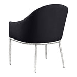 Ferro Linen Textured Performance Fabric Upholstered Dining Arm Chair in Black