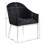 Ferro Linen Textured Performance Fabric Upholstered Dining Arm Chair in Black