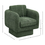 Alessandra Chenille Fabric Upholstered Swivel Accent Chair in Green