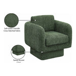 Alessandra Chenille Fabric Upholstered Swivel Accent Chair in Green