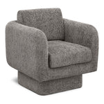 Alessandra Chenille Fabric Upholstered Swivel Accent Chair in Grey