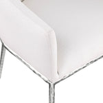 Ferro Linen Textured Performance Fabric Upholstered Dining Arm Chair in Cream