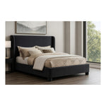 Penny Chenille Fabric Upholstered Queen Bed in Black