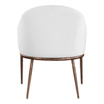 Ferro Linen Textured Performance Fabric Upholstered Dining Arm Chair in White