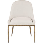 Ferro Linen Textured Performance Fabric Upholstered Dining Side Chair in Beige