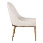 Ferro Linen Textured Performance Fabric Upholstered Dining Side Chair in Beige