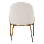 Ferro Linen Textured Performance Fabric Upholstered Dining Side Chair in Beige