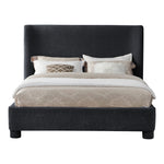 Penny Chenille Fabric Upholstered Queen Bed in Black