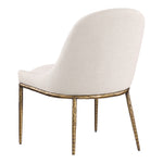 Ferro Linen Textured Performance Fabric Upholstered Dining Side Chair in Beige