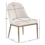 Ferro Linen Textured Performance Fabric Upholstered Dining Side Chair in Beige