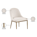 Ferro Linen Textured Performance Fabric Upholstered Dining Side Chair in Beige