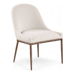 Ferro Linen Textured Performance Fabric Upholstered Dining Side Chair in Beige