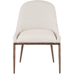 Ferro Linen Textured Performance Fabric Upholstered Dining Side Chair in Beige