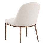Ferro Linen Textured Performance Fabric Upholstered Dining Side Chair in Beige