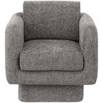 Alessandra Chenille Fabric Upholstered Swivel Accent Chair in Grey