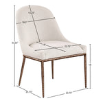Ferro Linen Textured Performance Fabric Upholstered Dining Side Chair in Beige