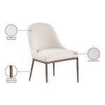 Ferro Linen Textured Performance Fabric Upholstered Dining Side Chair in Beige