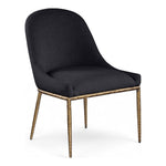 Ferro Linen Textured Performance Fabric Upholstered Dining Side Chair in Black