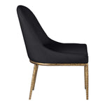 Ferro Linen Textured Performance Fabric Upholstered Dining Side Chair in Black