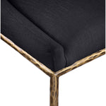 Ferro Linen Textured Performance Fabric Upholstered Dining Side Chair in Black