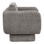 Alessandra Chenille Fabric Upholstered Swivel Accent Chair in Grey