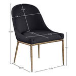Ferro Linen Textured Performance Fabric Upholstered Dining Side Chair in Black