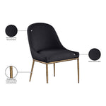 Ferro Linen Textured Performance Fabric Upholstered Dining Side Chair in Black