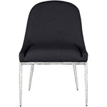 Ferro Linen Textured Performance Fabric Upholstered Dining Side Chair in Black