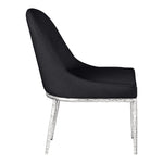 Ferro Linen Textured Performance Fabric Upholstered Dining Side Chair in Black