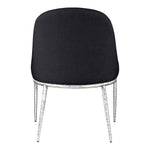 Ferro Linen Textured Performance Fabric Upholstered Dining Side Chair in Black