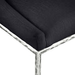 Ferro Linen Textured Performance Fabric Upholstered Dining Side Chair in Black