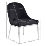 Ferro Linen Textured Performance Fabric Upholstered Dining Side Chair in Black