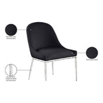 Ferro Linen Textured Performance Fabric Upholstered Dining Side Chair in Black