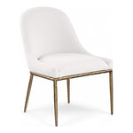 Ferro Linen Textured Performance Fabric Upholstered Dining Side Chair in Cream