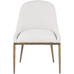 Ferro Linen Textured Performance Fabric Upholstered Dining Side Chair in Cream
