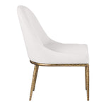 Ferro Linen Textured Performance Fabric Upholstered Dining Side Chair in Cream