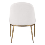 Ferro Linen Textured Performance Fabric Upholstered Dining Side Chair in Cream