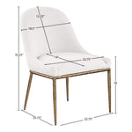 Ferro Linen Textured Performance Fabric Upholstered Dining Side Chair in Cream