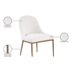 Ferro Linen Textured Performance Fabric Upholstered Dining Side Chair in Cream