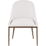 Ferro Linen Textured Performance Fabric Upholstered Dining Side Chair in Cream