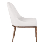 Ferro Linen Textured Performance Fabric Upholstered Dining Side Chair in Cream